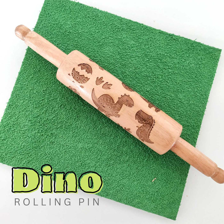 Handmade Dino Theme Play Dough Rolling Pin