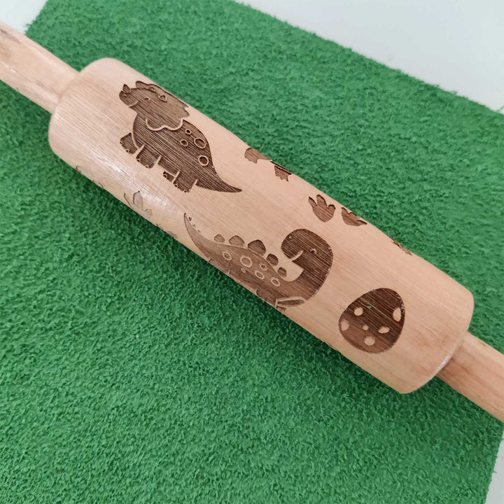 Handmade Dino Theme Play Dough Rolling Pin