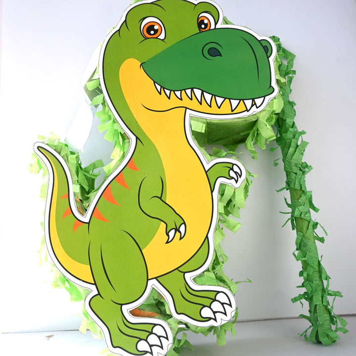 Handmade Dinosaur Theme Pull String Pinata With Stick For Birthday Party Decoration