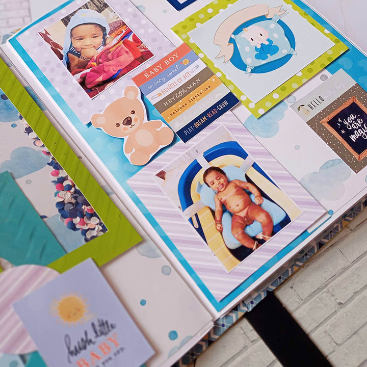 Handcrafted Baby Boy Scrapbook Personalized With Your Photos & Messages