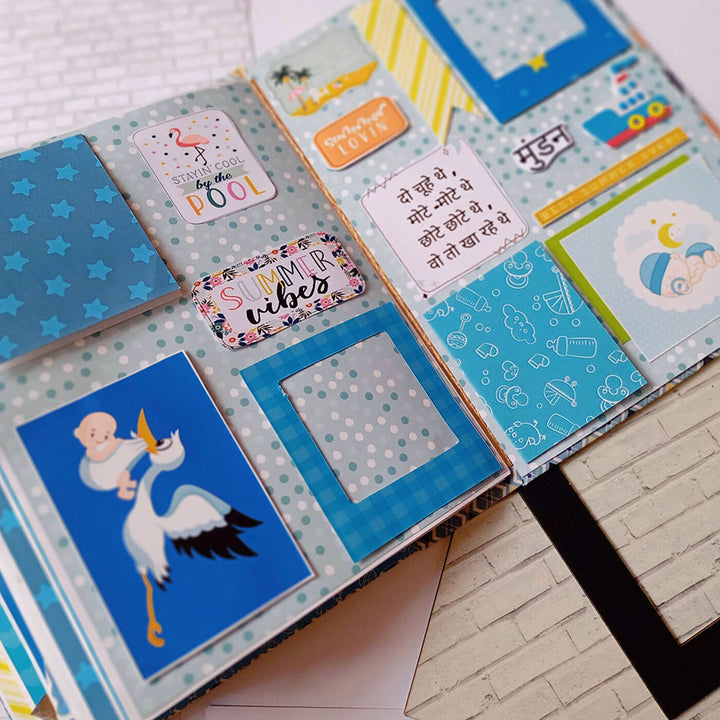 Handcrafted Baby Boy Scrapbook Personalized With Your Photos & Messages