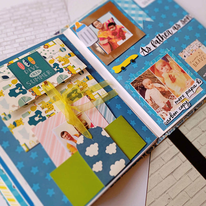 Handcrafted Baby Boy Scrapbook Personalized With Your Photos & Messages