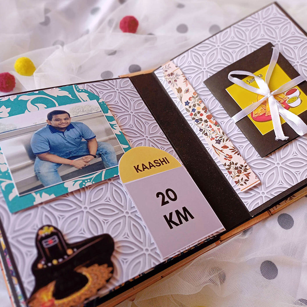 Handcrafted Banaras Themed Scrapbook Personalized With Your Photos & Messages