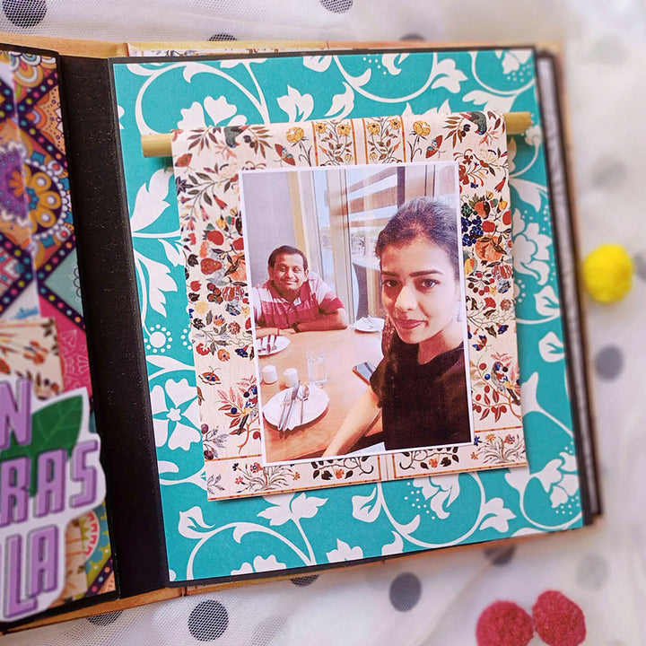 Handcrafted Banaras Themed Scrapbook Personalized With Your Photos & Messages