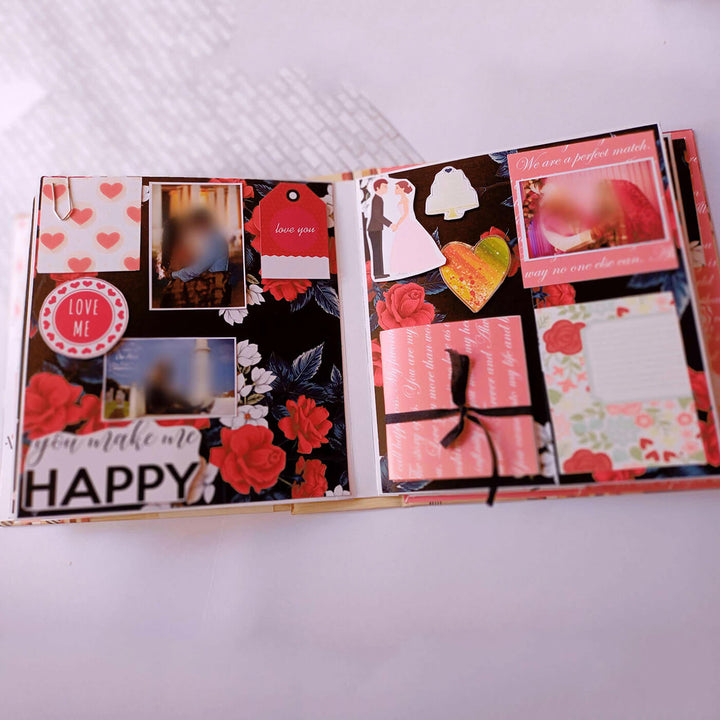 Handcrafted Floral Wedding Anniversary Scrapbook Personalized With Your Photos & Messages