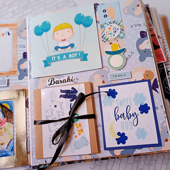 Handcrafted Baby Boy Scrapbook Personalized With Your Photos & Messages