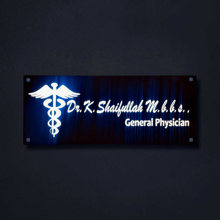 Personalized Waterproof Doctor Acrylic LED Name Plate