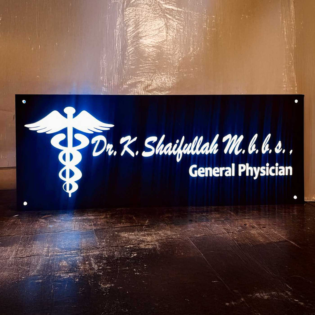 Personalized Waterproof Doctor Acrylic LED Name Plate