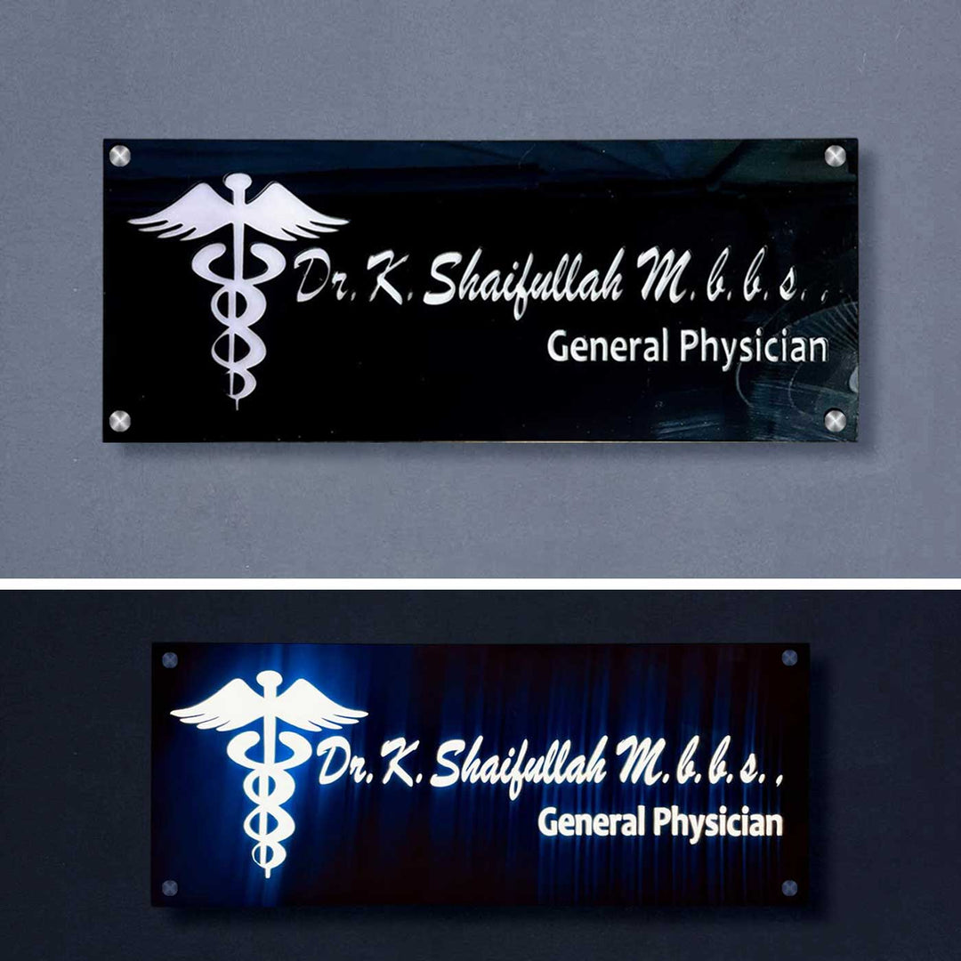 Personalized Waterproof Doctor Acrylic LED Name Plate