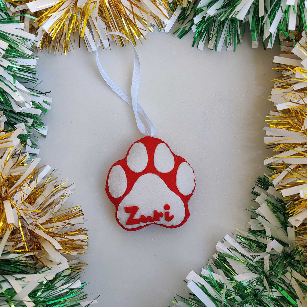 Personalised Dog Paws Christmas Ornament