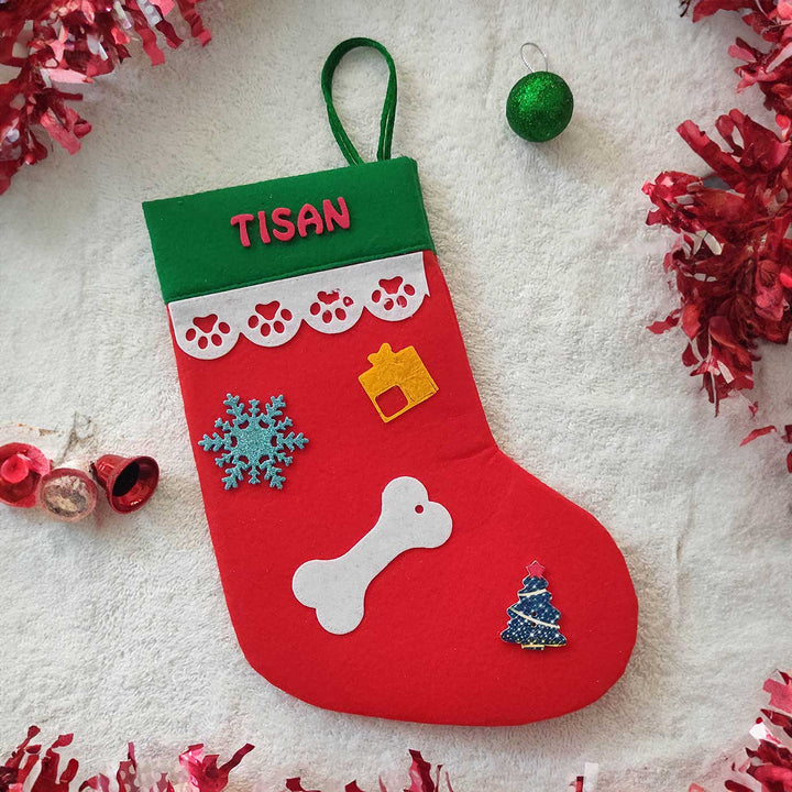 Personalized Dog Felt Stockings For Christmas Decoration