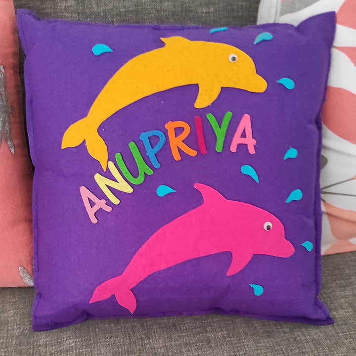 Personalized Handmade Dolphin Theme Felt Kids Pillow