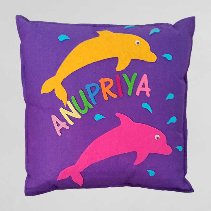 Personalized Handmade Dolphin Theme Felt Kids Pillow