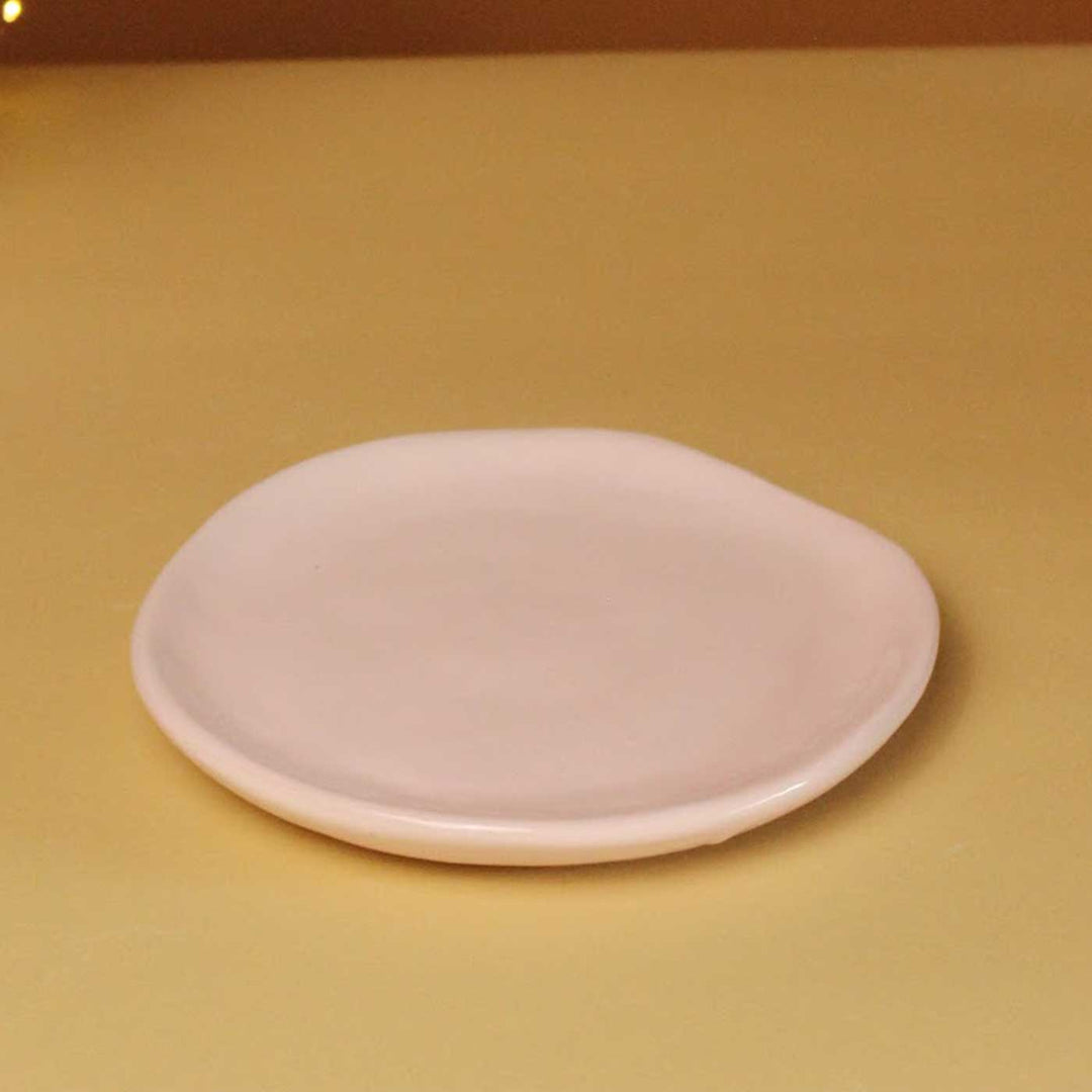 Handmade Light Pink Dreamy Ceramic Dinner Plate