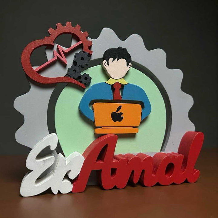 Personalized Mechanical Engineer MDF Wood Desk Name Plate