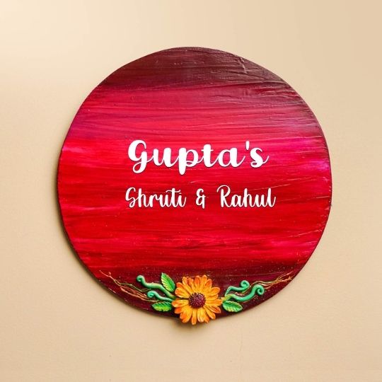 Personalized Sunflower Blosoom Theme Mdf Wood Name Plate