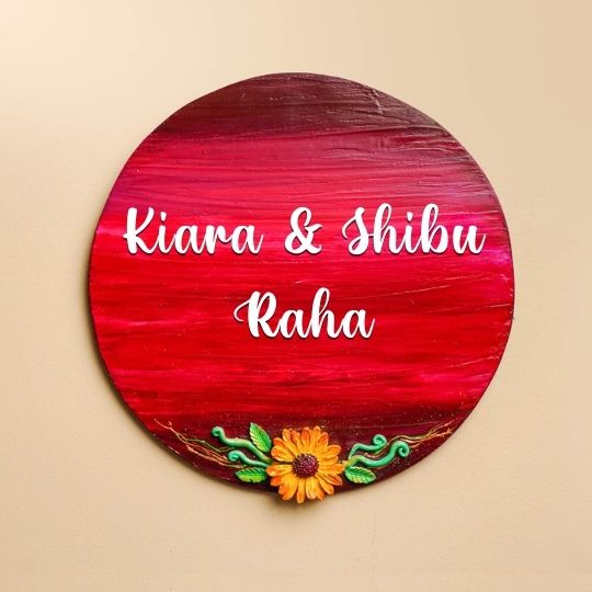 Personalized Sunflower Blosoom Theme Mdf Wood Name Plate