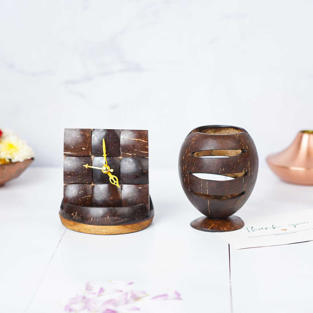 Eco-Friendly Handmade Corporate Coconut Shell Gift Hamper | Set Of 4