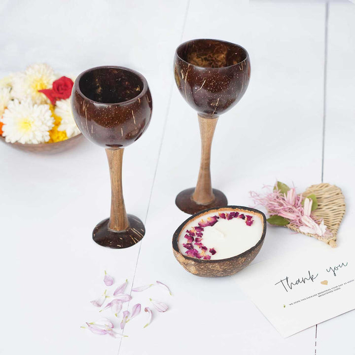 Eco-Friendly Handmade Couple Coconut Shell Gift Hamper | Set Of 5