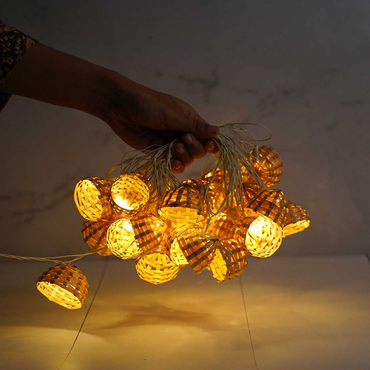 Eco-Friendly Handmade Decorative Basket Bamboo Fairy Light