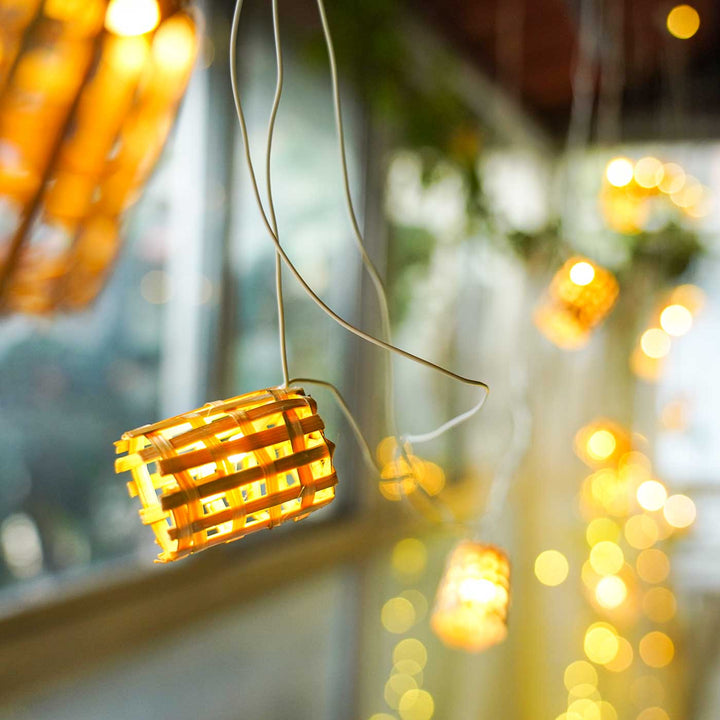 Eco-Friendly Handmade Decorative Cylindrical Bamboo Fairy Light