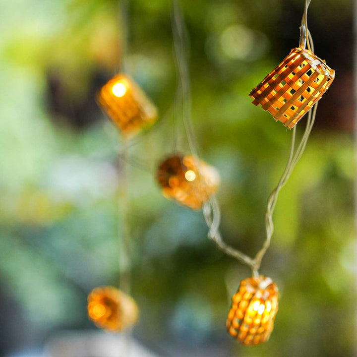 Eco-Friendly Handmade Decorative Cylindrical Bamboo Fairy Light