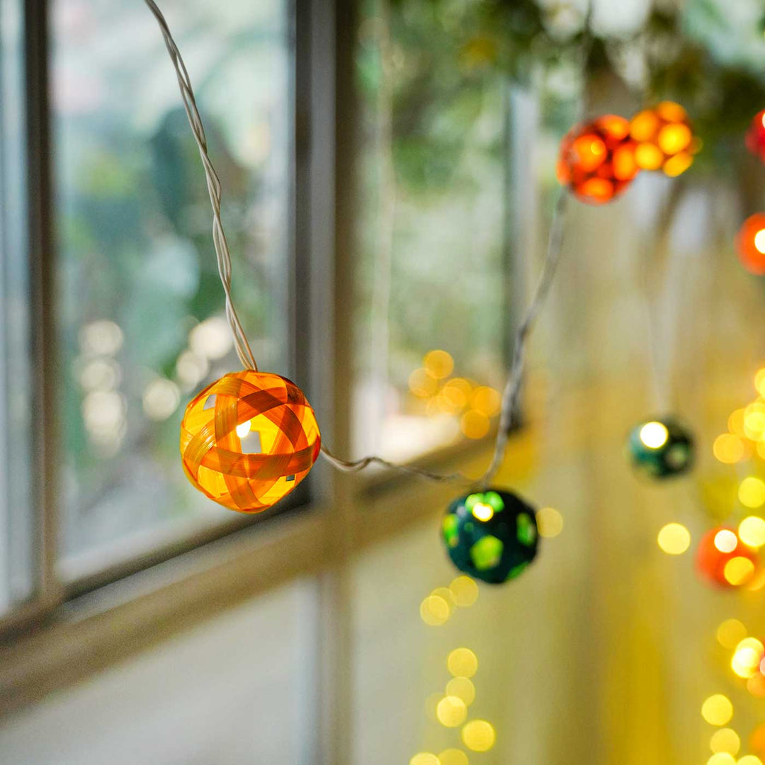 Eco-Friendly Handmade Decorative Multicolour Ball Bamboo Fairy Light