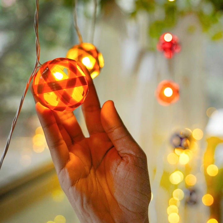 Eco-Friendly Handmade Decorative Multicolour Ball Bamboo Fairy Light