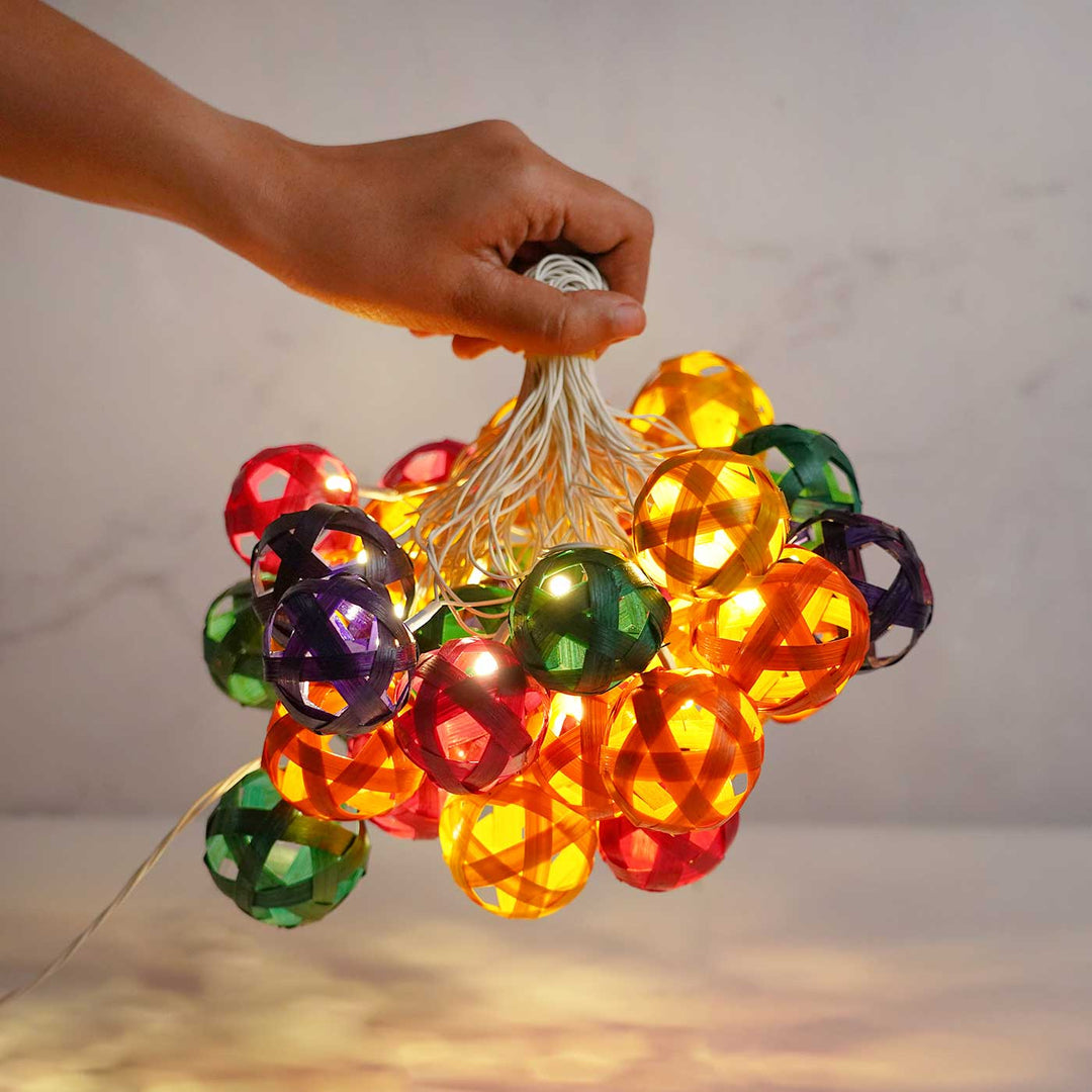 Eco-Friendly Handmade Decorative Multicolour Ball Bamboo Fairy Light