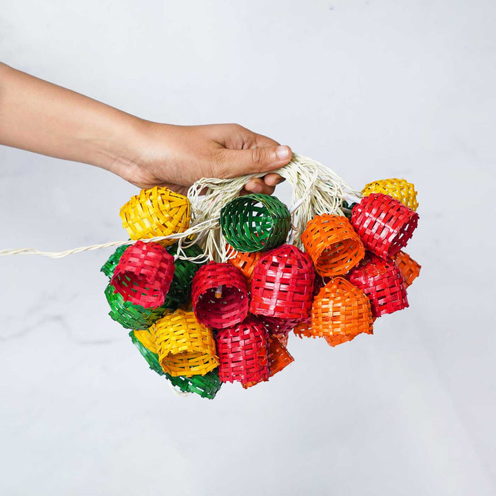 Eco-Friendly Handmade Decorative Multicolour Basket Bamboo Fairy Light