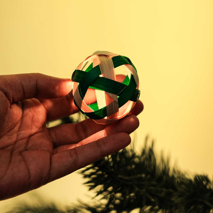 Eco-Friendly Handmade Green & Natural Bamboo Ball Fairy Light