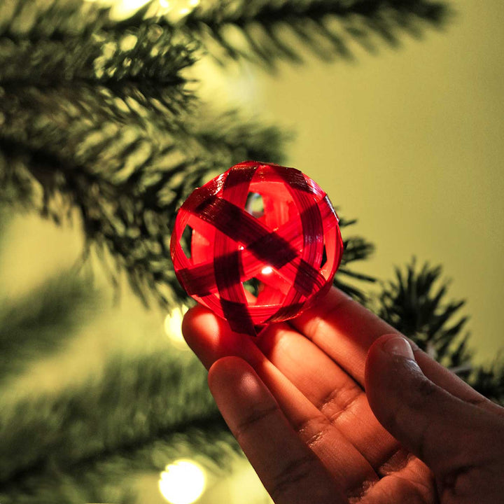 Eco-Friendly Handmade Red, Green & Natural Bamboo Ball Fairy Light