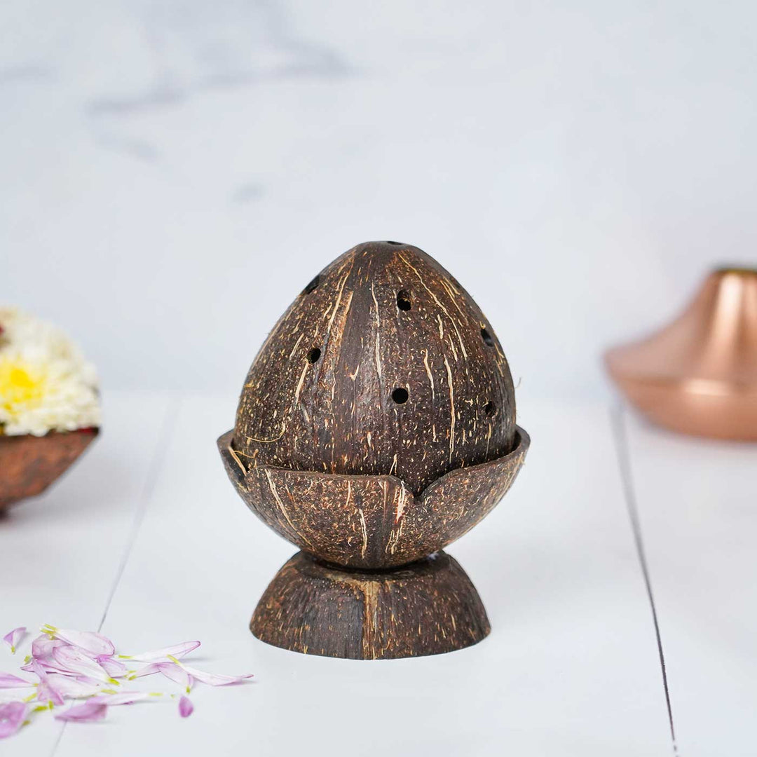 Eco-Friendly Handmade Incense Cone / Dhoop Coconut Shell Fumer