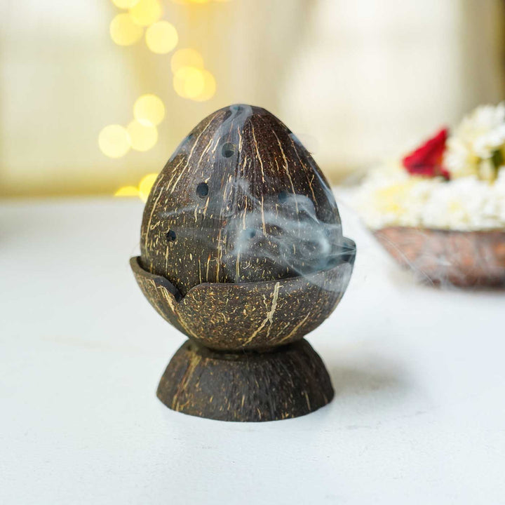 Eco-Friendly Handmade Incense Cone / Dhoop Coconut Shell Fumer