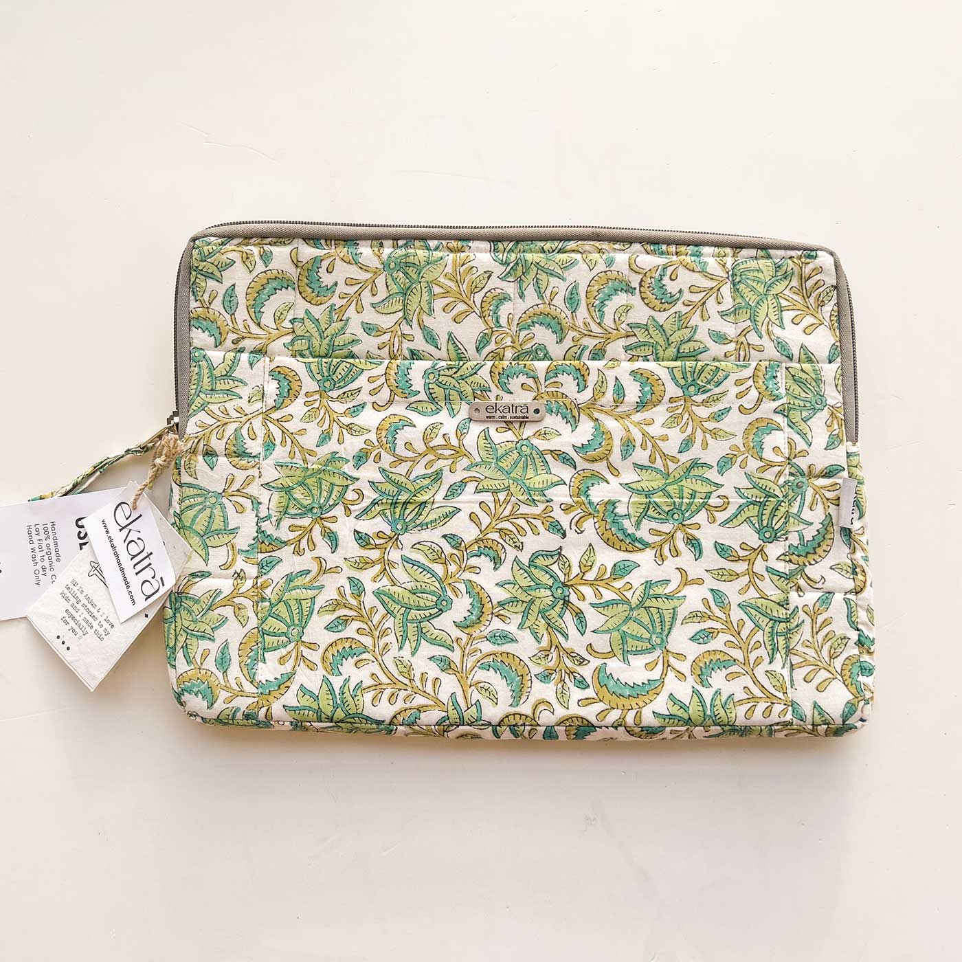 Buy Sustainable Handmade Cotton Laptop Sleeve Online On Zwende