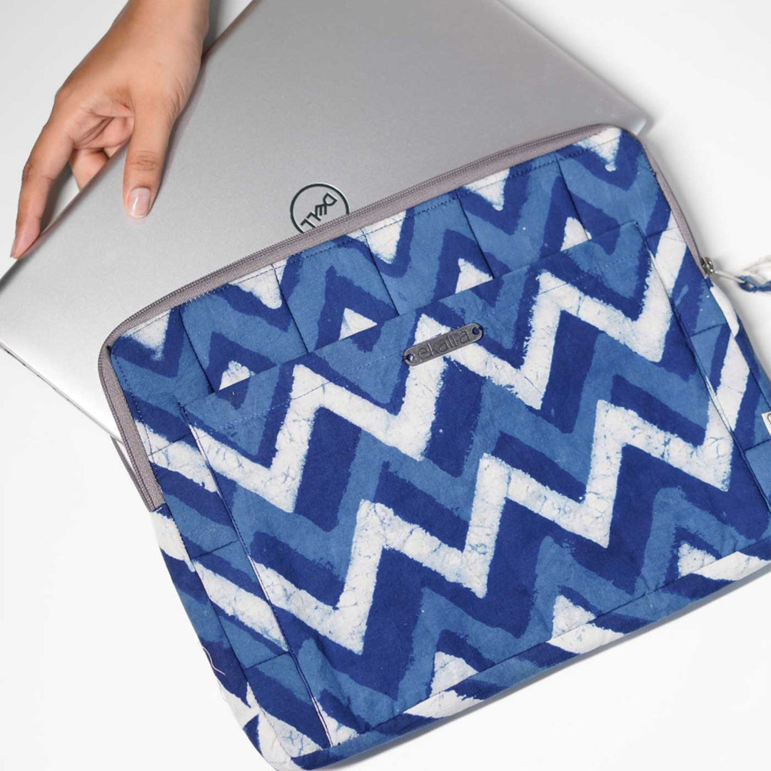 Indigo Chevron Laptop Sleeve