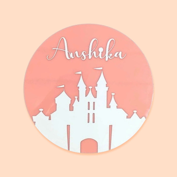 Personalized Enchanted Castle Theme Acrylic Kids Name Plate