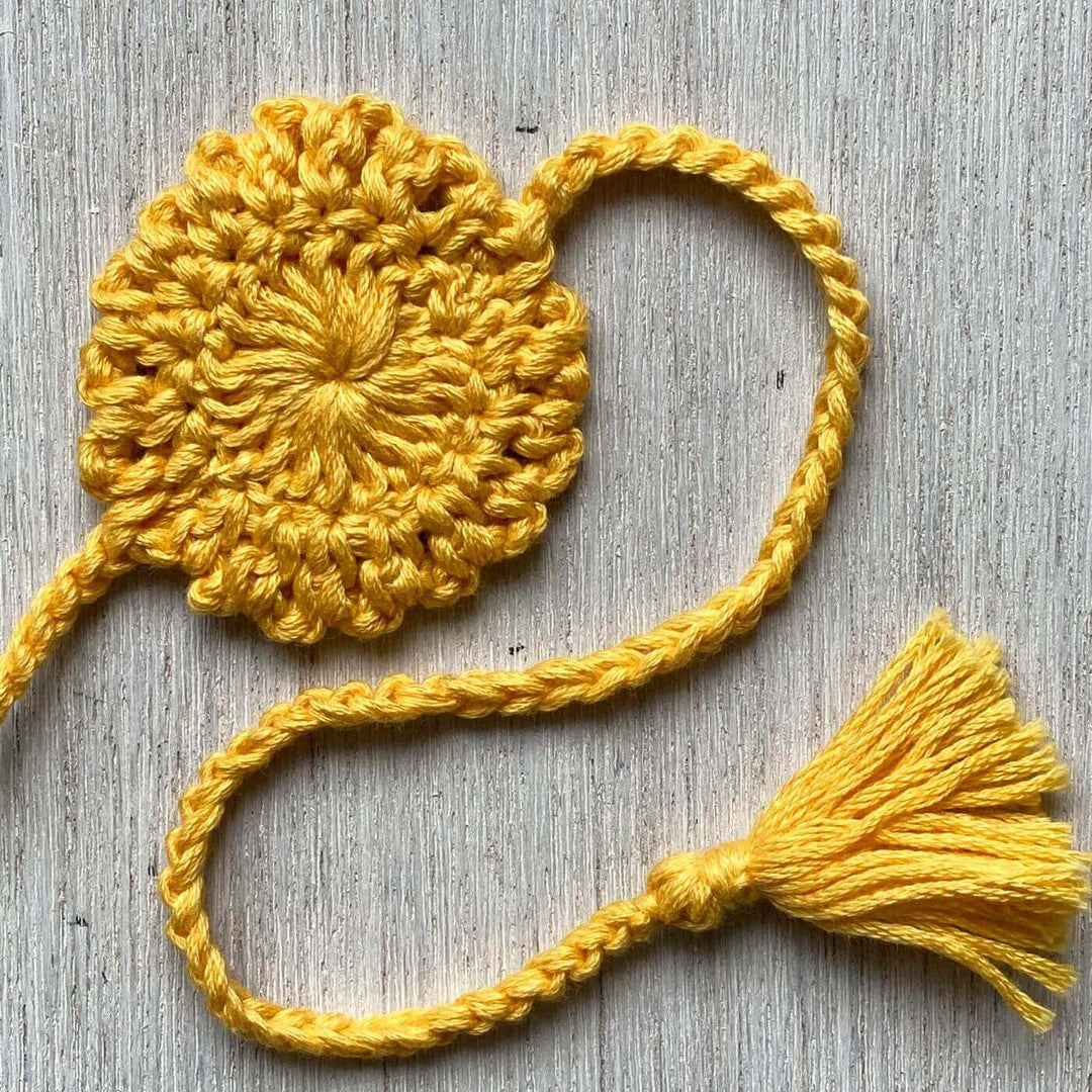 Handcrafted Crochet Folk Art Mandala Rakhi With Rice, Roli, Haldi