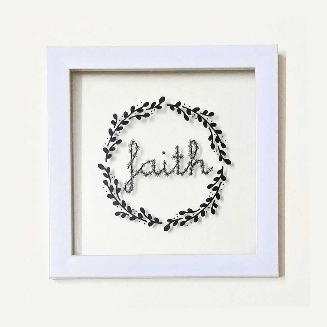 Handmade Black "Faith" Wooden Frame