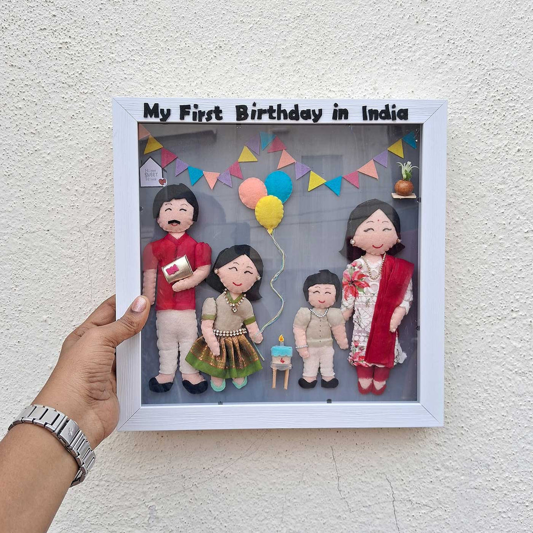 Personalized Family Themed Felt Frame With Kids