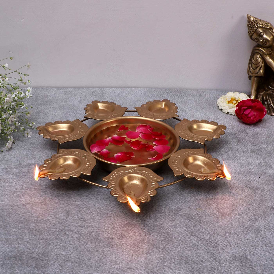 Handmade Flower Shaped Urli & Tealight Holder