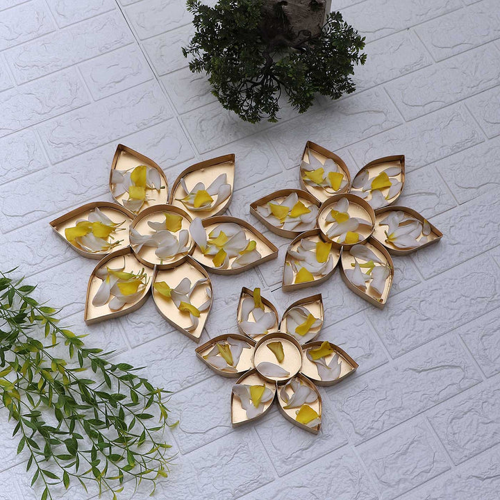 Handmade Flower Shaped Urli | Set of 3