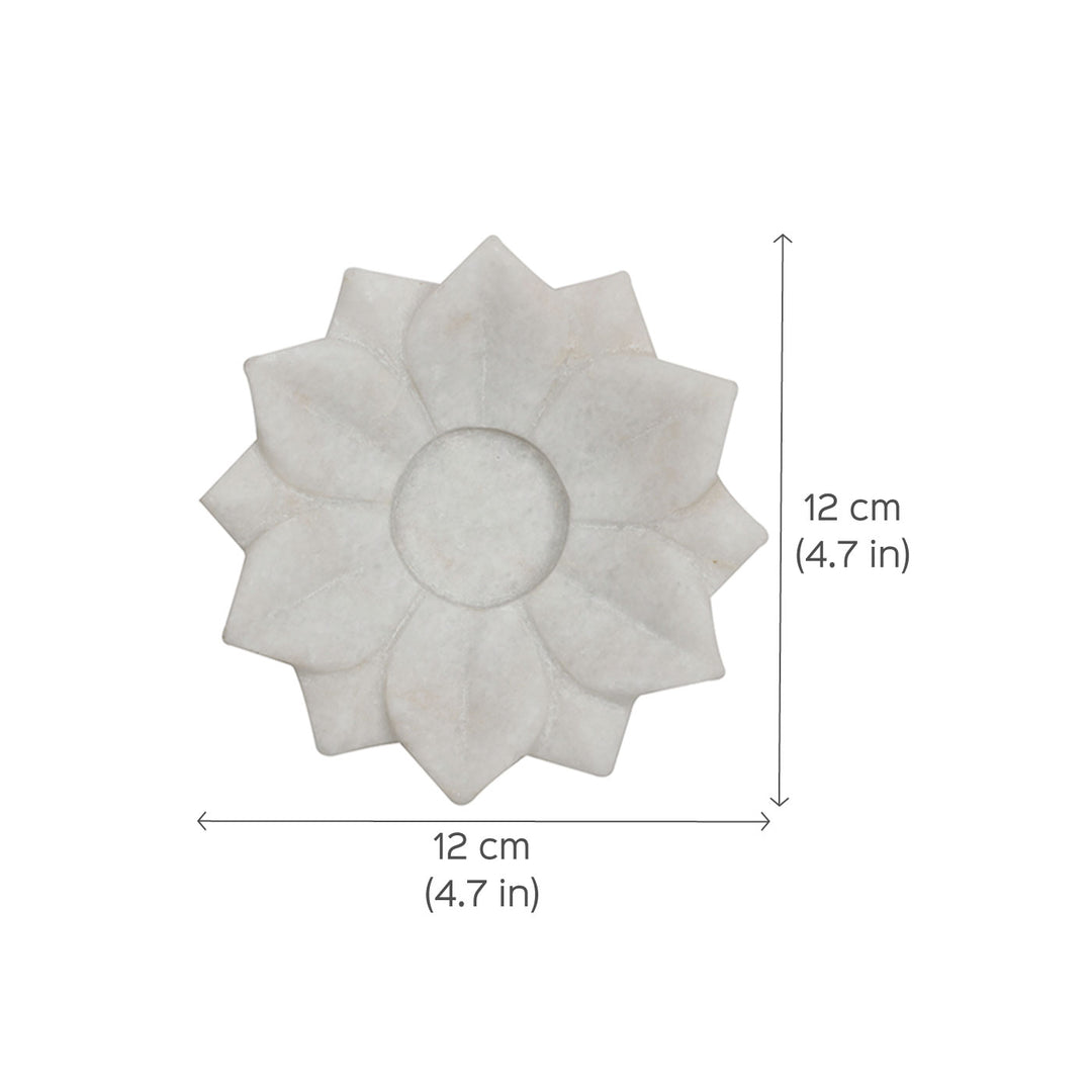 Handcrafted Marble Flower Shaped Tealight Holder