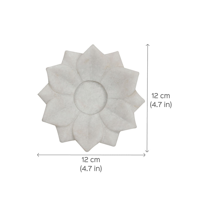 Handcrafted Marble Flower Shaped Tealight Holder