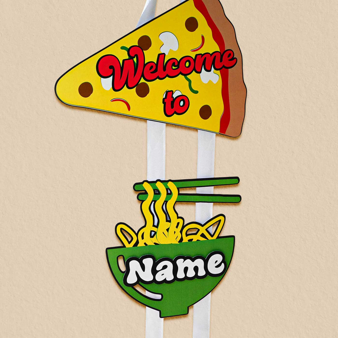 Personalized Foodie Theme Welcome Banner For Birthday Party Decoration