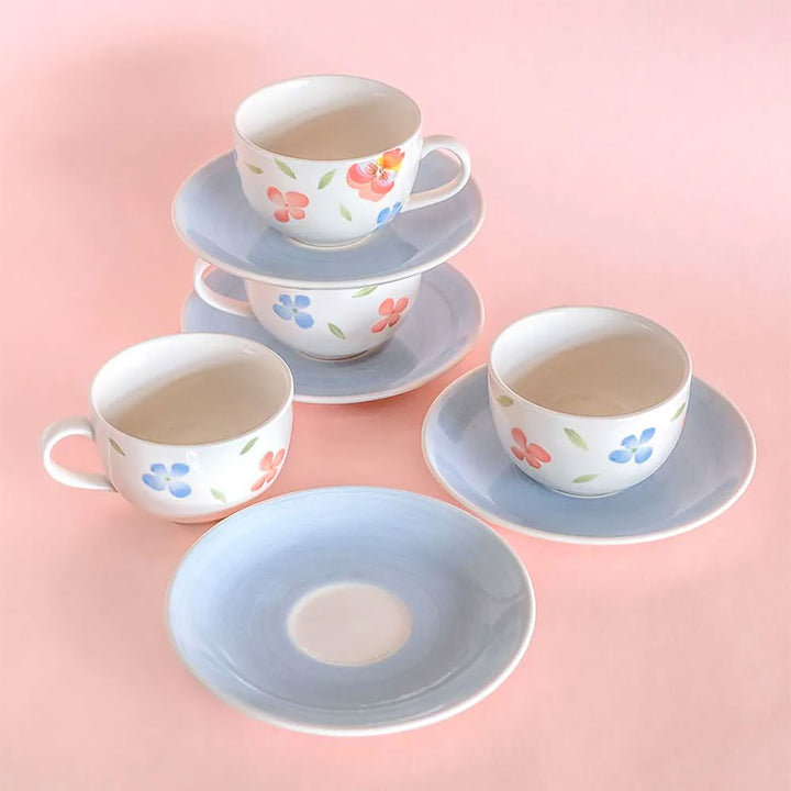 Forest Dreamscape Ceramic Cup & Saucer | Set Of 8