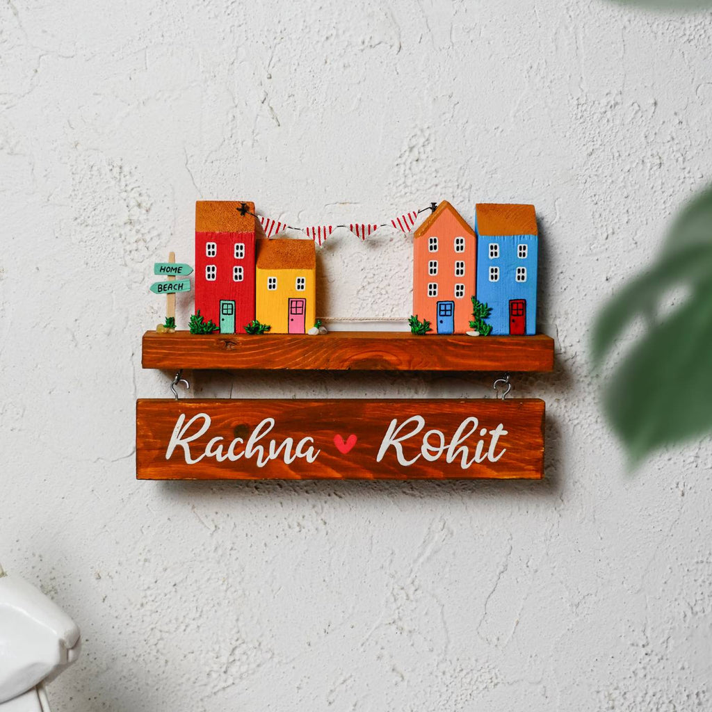 House Shaped Name Plates - Modern Personalized Name Plate Design - Zwende