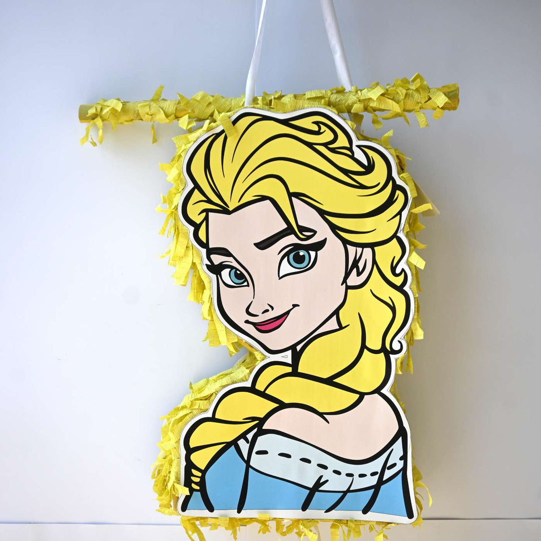 Handmade Frozen Theme Pull String Pinata With Stick For Birthday Party Decoration