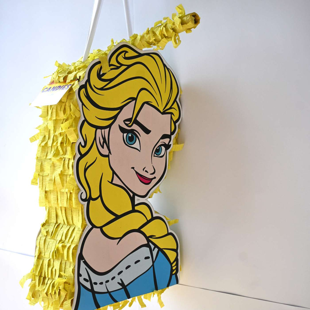 Handmade Frozen Theme Pull String Pinata With Stick For Birthday Party Decoration