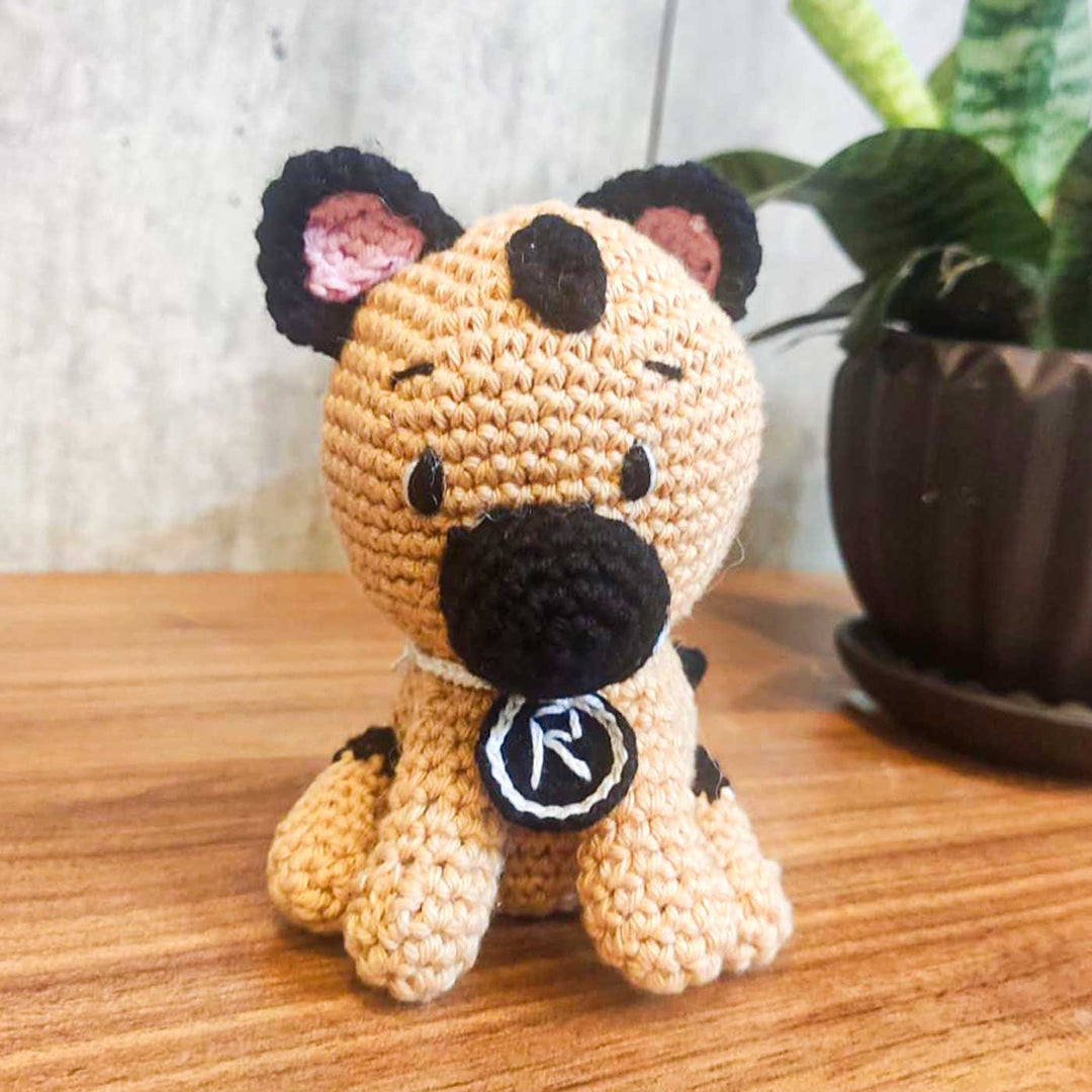 Handmade Crochet German Shepard Dog Cotton Doll